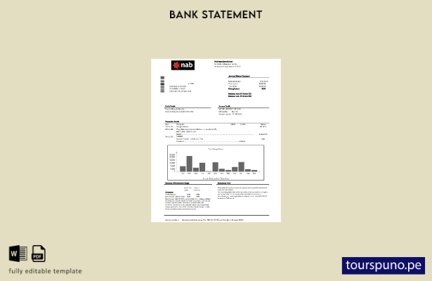 listo para imprimir plantilla de word   extracto bancario NAB de EE. UU.